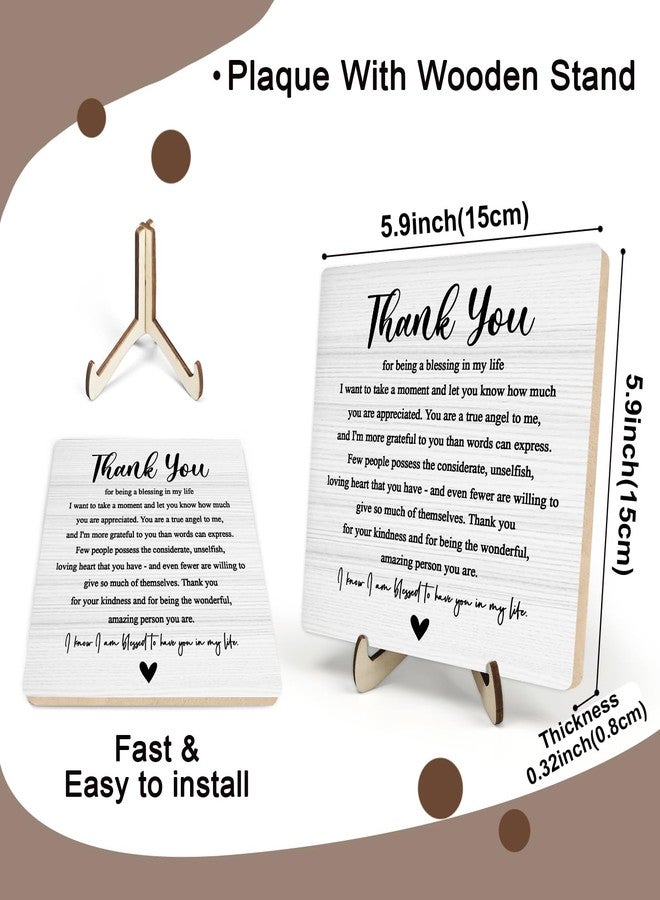 DMADNF Thank You Gifts for Women Men, Appreciation Gifts for Friends, Coworker Leaving Gift, Home Office Decor Wooden Plaque Sign 5.9 x 5.9Inch-Thank You for Being A Blessing in My Life (White) - Image 2